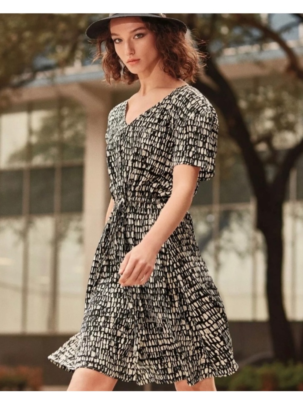 EILEEN FISHER XL Silk Seraglio Printed Dress Orig$238 Excellent Cond